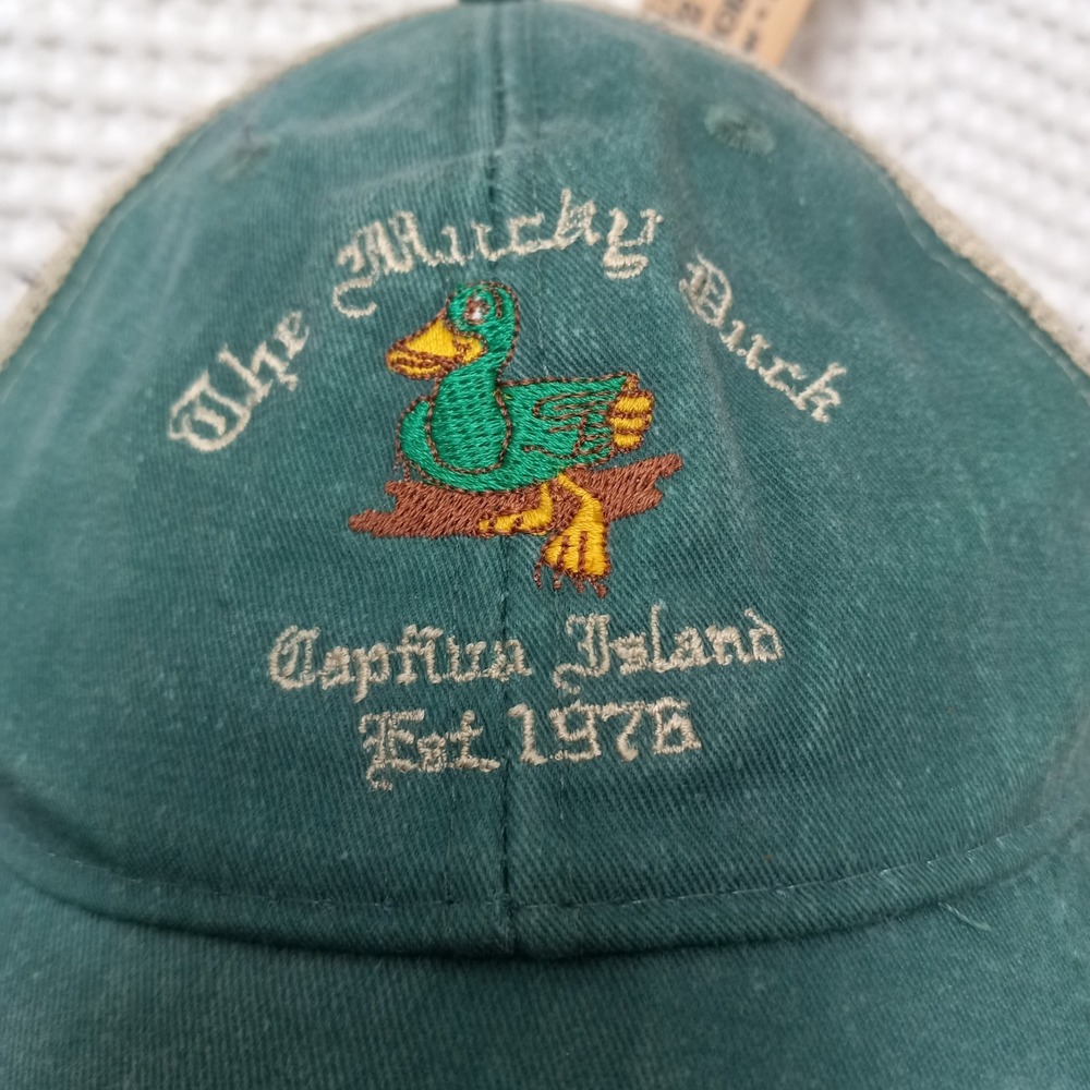 Vintage The Mucky Duck Hat Adams Trucker Cap Captiva Island Florida Green